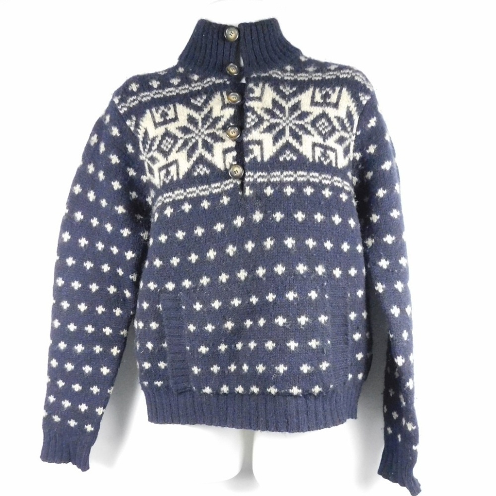 mens Abercrombie Navy button cardigan sweater M